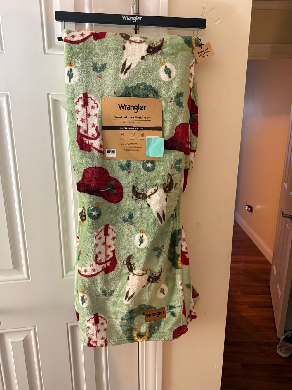 Wrangler Cowboy Boots & Hats Oversized Ultra Plush Christmas Throw Blanket